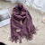 Women's Casual Simple Style Letter Rayon Polyester Tassel Scarf