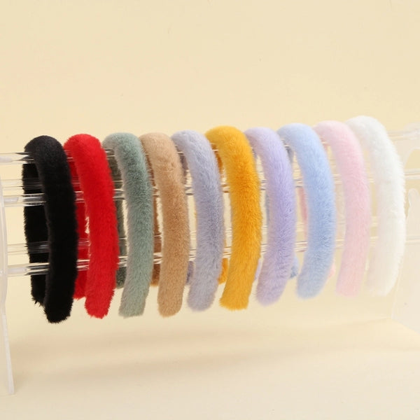 Women's Casual Simple Style Solid Color Plush Hair Band