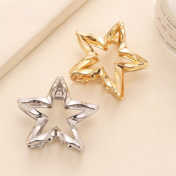 Women's Casual Simple Style Star Alloy Hollow Out Hair Claws