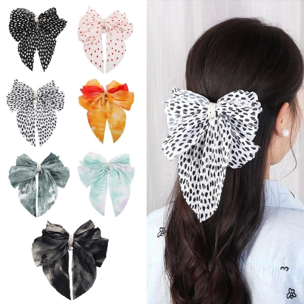 Women's Casual Simple Style Streetwear Bow Knot Inlaid Pearls Hair Clip