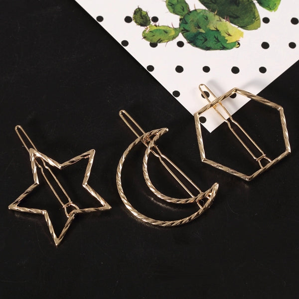 Women's Casual Simple Style Streetwear Geometric Star Alloy Plating Hair Clip