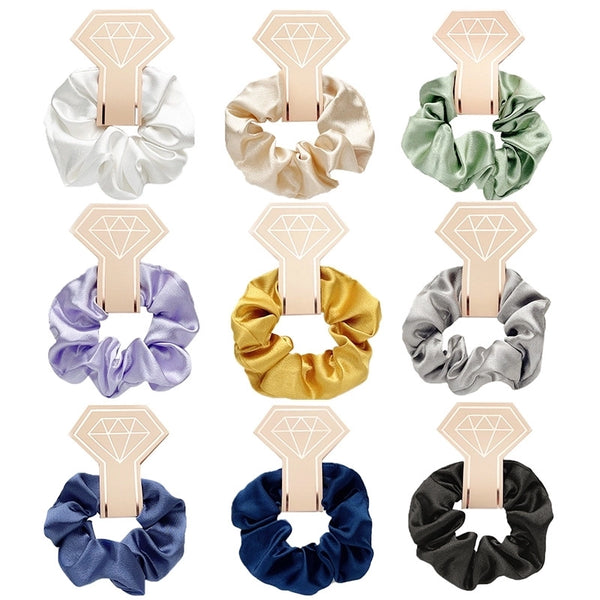 Women's Casual Simple Style Streetwear Solid Color Satin Rib-Knit Hair Tie