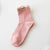 Women's Casual Solid Color Cotton Pearl Crew Socks A Pair