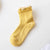 Women's Casual Solid Color Cotton Pearl Crew Socks A Pair