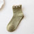 Women's Casual Solid Color Cotton Pearl Crew Socks A Pair