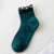 Women's Casual Solid Color Cotton Pearl Crew Socks A Pair