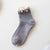 Women's Casual Solid Color Cotton Pearl Crew Socks A Pair