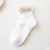 Women's Casual Solid Color Cotton Pearl Crew Socks A Pair