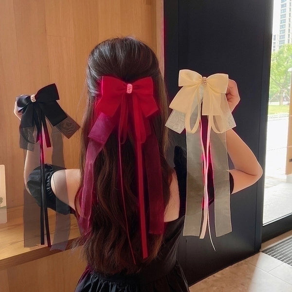 Women's Casual Sweet Commute Bow Knot Fabric Gauze Hair Clip