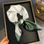 Women's Casual Sweet Letter Stripe Flower Satin Printing Silk Scarf