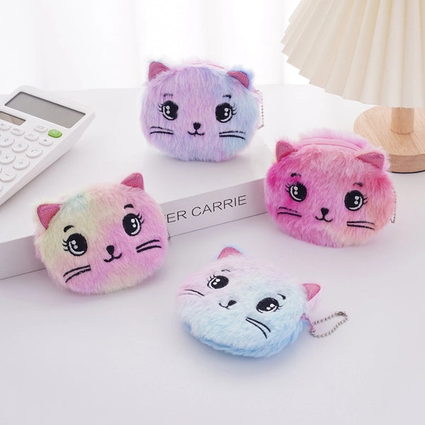 Women's Cat Polyester Zipper Kids Wallets