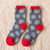 Women's Christmas Cartoon Polyester Jacquard Crew Socks A Pair