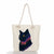 Women's Classic Style Cat Canvas Shopping Bags