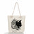 Women's Classic Style Cat Canvas Shopping Bags