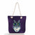 Women's Classic Style Cat Canvas Shopping Bags