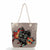 Women's Classic Style Cat Canvas Shopping Bags