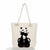 Women's Classic Style Cat Canvas Shopping Bags