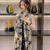 Women's Classic Style Flower Satin Printing Scarf