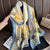 Women's Classic Style Flower Satin Printing Scarf