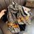 Women's Classic Style Flower Satin Printing Scarf