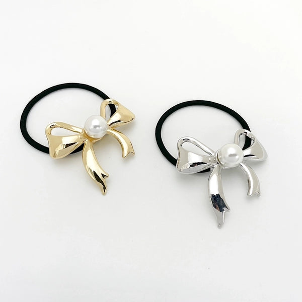 Women's Classic Style Korean Style IG Style Bow Knot Alloy Inlay Artificial Pearls Hair Tie