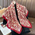 Women's Classical Square Flower Polyester Silk Scarf