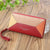 Women's Color Block Pu Leather Zipper Wallets