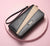 Women's Color Block Pu Leather Zipper Wallets