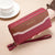 Women's Color Block Pu Leather Zipper Wallets