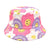 Women's Commute Smile Face Printing Flat Eaves Bucket Hat