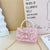 Women's Cotton And Linen Bow Knot Cute Pearls Square Flip Cover Crossbody Bag