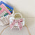 Women's Cotton And Linen Rabbit Flower Bow Knot Cute Pearls Square Flip Cover Crossbody Bag