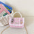 Women's Cotton And Linen Rabbit Flower Bow Knot Cute Pearls Square Flip Cover Crossbody Bag