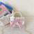 Women's Cotton And Linen Rabbit Flower Bow Knot Cute Pearls Square Flip Cover Crossbody Bag