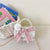 Women's Cotton And Linen Rabbit Flower Bow Knot Cute Pearls Square Flip Cover Crossbody Bag