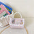 Women's Cotton And Linen Rabbit Flower Bow Knot Cute Pearls Square Flip Cover Crossbody Bag