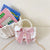 Women's Cotton And Linen Rabbit Flower Bow Knot Cute Pearls Square Flip Cover Crossbody Bag