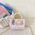 Women's Cotton And Linen Rabbit Flower Bow Knot Cute Pearls Square Flip Cover Crossbody Bag