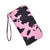 Women's Cow Pattern Pu Leather Zipper Coin Purses Long Wallet