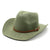 Women's Cowboy Style Solid Color Flat Eaves Straw Hat