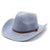 Women's Cowboy Style Solid Color Flat Eaves Straw Hat