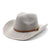 Women's Cowboy Style Solid Color Flat Eaves Straw Hat