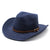 Women's Cowboy Style Solid Color Flat Eaves Straw Hat