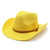 Women's Cowboy Style Solid Color Flat Eaves Straw Hat