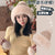 Women's Cute Antlers Ear Warap Eaveless Wool Cap Trapper Hat