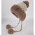 Women's Cute Antlers Ear Warap Eaveless Wool Cap Trapper Hat