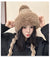 Women's Cute Antlers Ear Warap Eaveless Wool Cap Trapper Hat