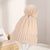 Women's Cute Basic Solid Color Twist Pom Poms Eaveless Wool Cap