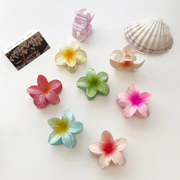 Women's Cute Basic Sweet Flower Plastic Hair Claws