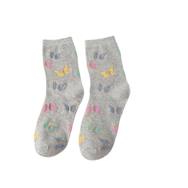 Women's Cute Butterfly Cotton Ankle Socks A Pair